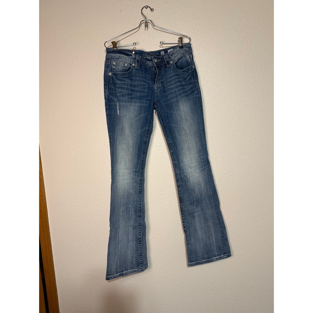 Miss Me Chloe Bootcut Jeans Womens 30 Medium Wash Butterfly Embroidered Embell